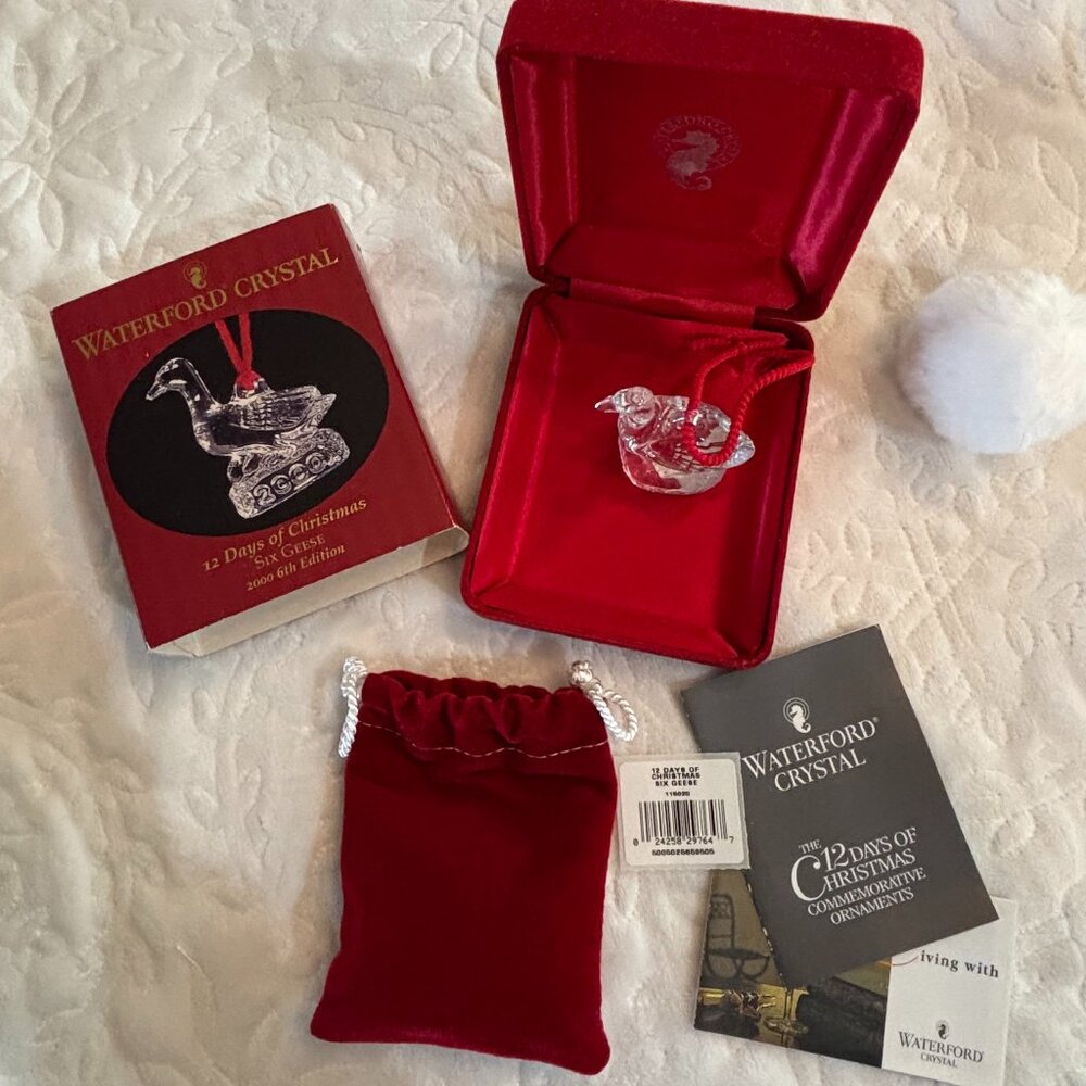 Waterford Crystal 2000 'Six Geese" 12 Days of Christmas Ornament - 6th Edition